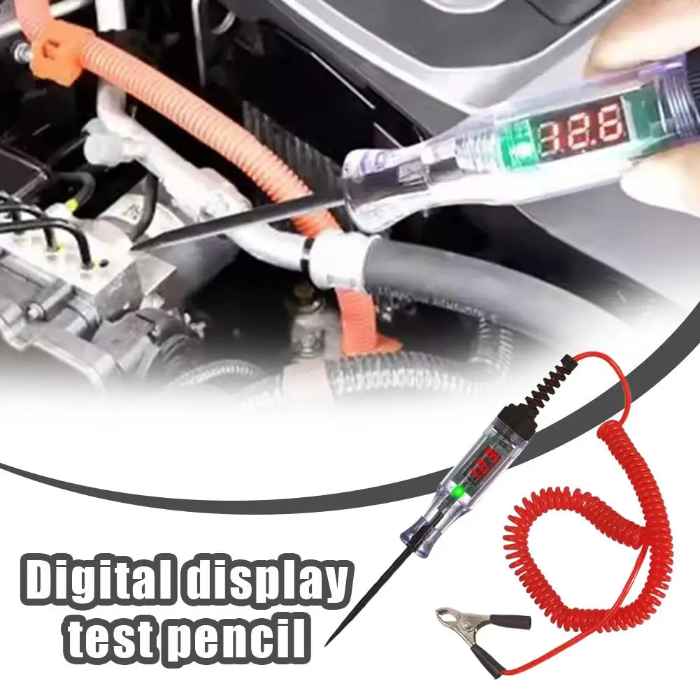 자동 전압 테스터 펜 3V-90V DC 디지털 디스플레이 회로 프로브 퓨즈 체커 포함 자동차 트럭 오토바이 전기 테스트용