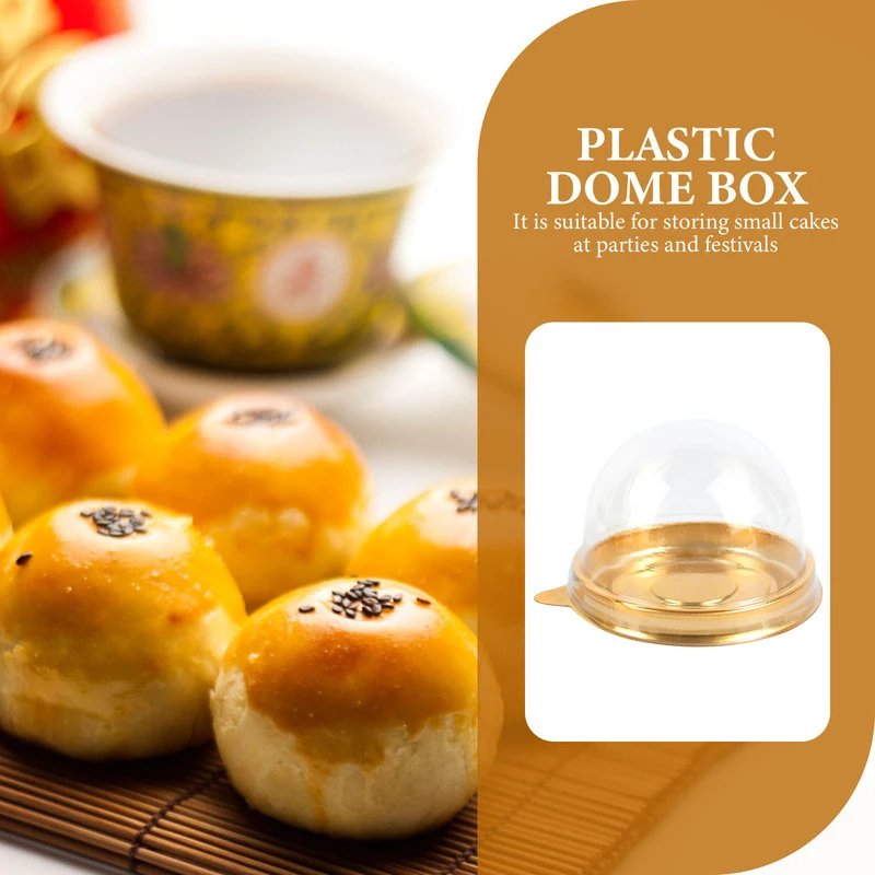 10/30/50pcs runde quadratische Dessert kuchen box mit Kuppel Eigelb Muffin Cupcake Verpackungs box Behälter Hochzeit Geburtstags feier Dekor – Detail 4