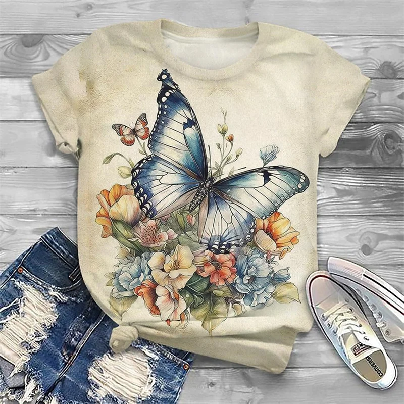 Tracey | Women's Cute Aesthetic Butterflies Art Print Shirt