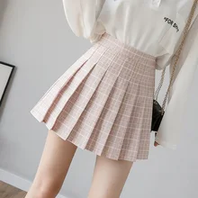FESTY KARY Fashion 2022 Summer Women Skirts High Waist Cute Kawaii Skirt for Girls Plaid Pleated Mini Skirts Women