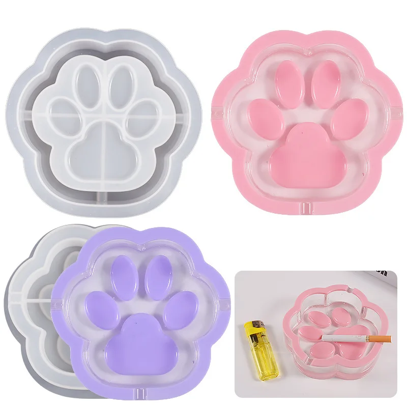 

Resin Silicone Ashtray Mold DIY Cat Claw Ashtray Mirror New Cat Claw Storage Box Gypsum Silicone Mold
