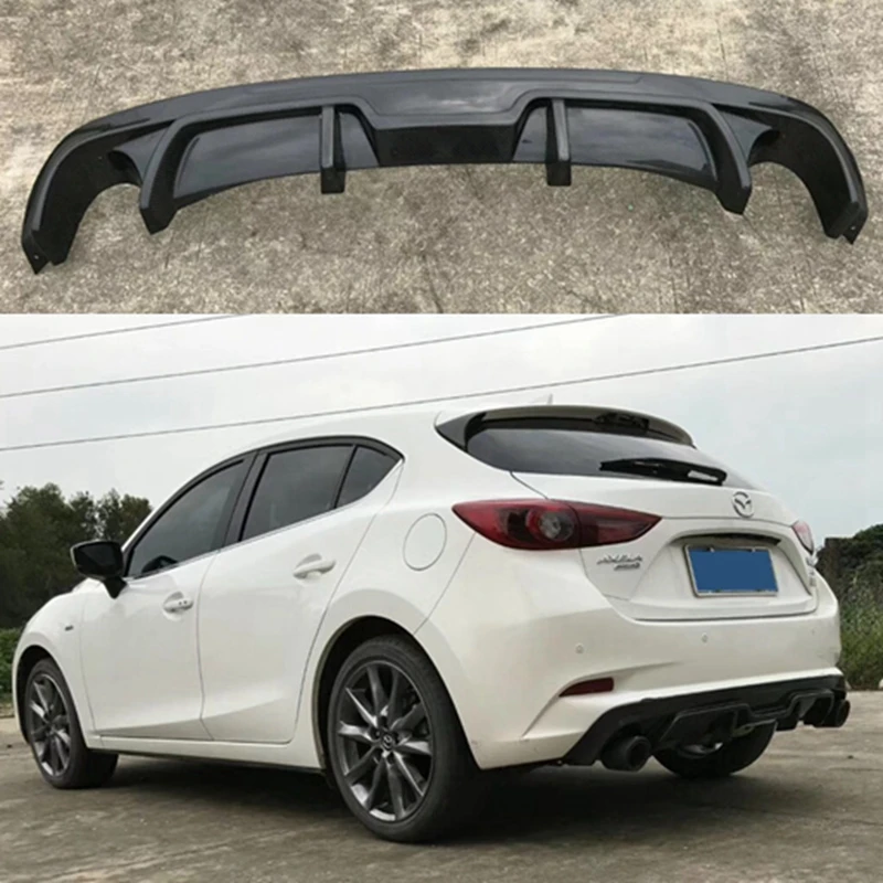 

For Mazda 3 Axela hatchback 2017 spoiler rear bumper diffuser bumper resin fiber / carbon fiber material