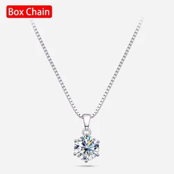 Stunning Moissanite Diamond Necklace in Sterling Silver - Elegant Bridal Pendant (1ct)