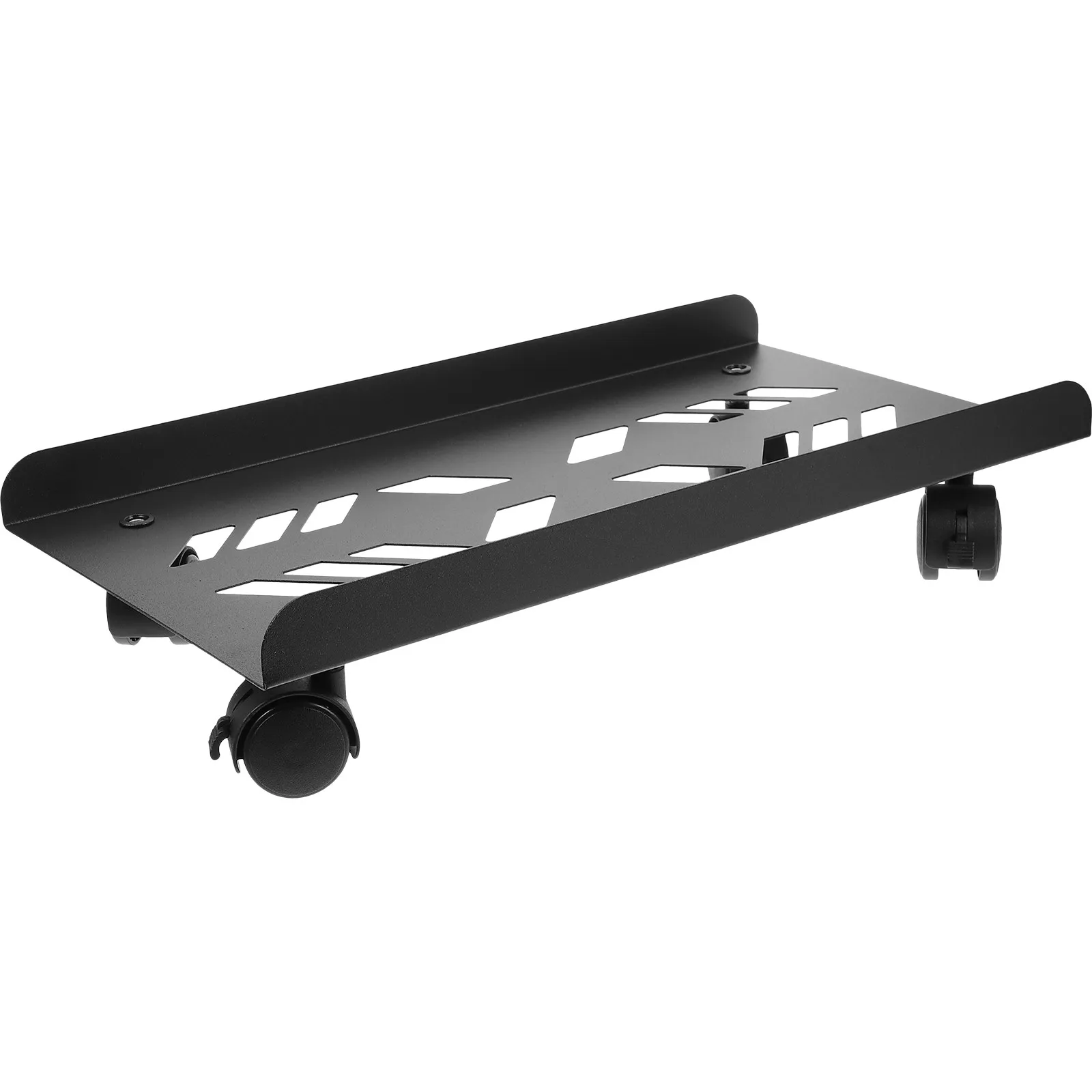 컴퓨터 타워 스탠드 CPU 스탠드 블랙 스테인리스 스틸 롤링 타워 홀더 책상 아래에 놓을 수 있는 안정적인 고하중 지지대