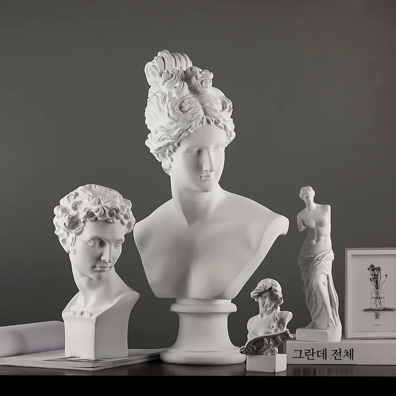 북유럽 데이비드 스케치 조각 장식 수지 석고 동상 부드러운 가구 거실 Tv 캐비닛 홈 장식 삽화