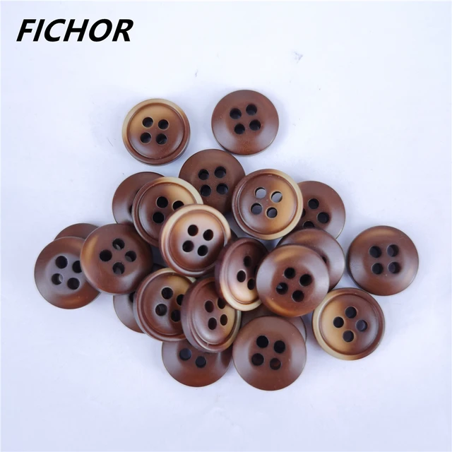 30/50pcs 11.5mm 4 Holes Brown Buttons Handmade Decorative Button for  Apparel DIY Sewing Accessories