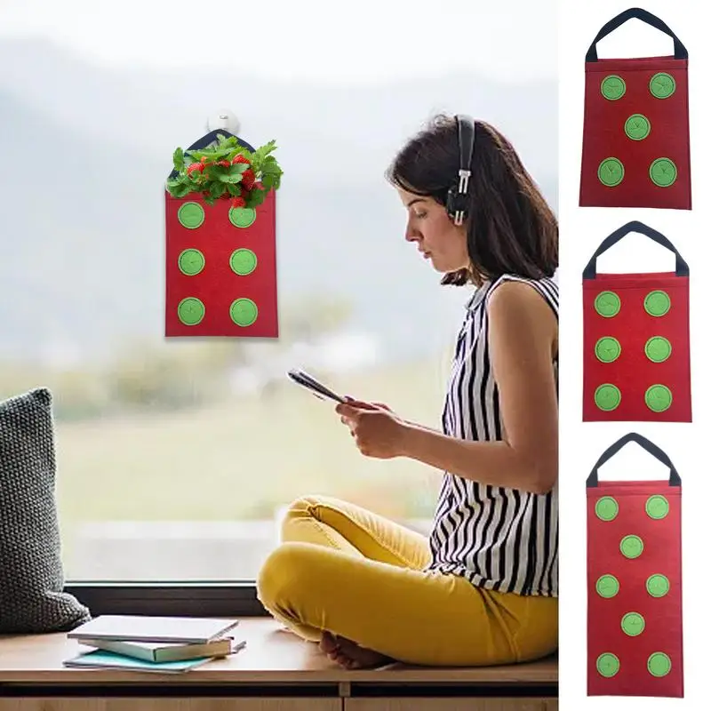

Upside Down Planter Strawberry Grow Bags Strawberry Planter Bag Much-Mouth Vegetable Flower Plant Hanging Planting Grow Bags