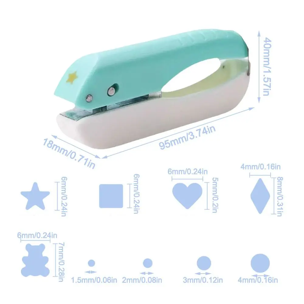 다기능 미니 핸드 홀 펀치, 구멍 크기 1.5-6mm, 플라스틱 수동 홀 펀치, DIY 스크랩북 엠보싱 도구