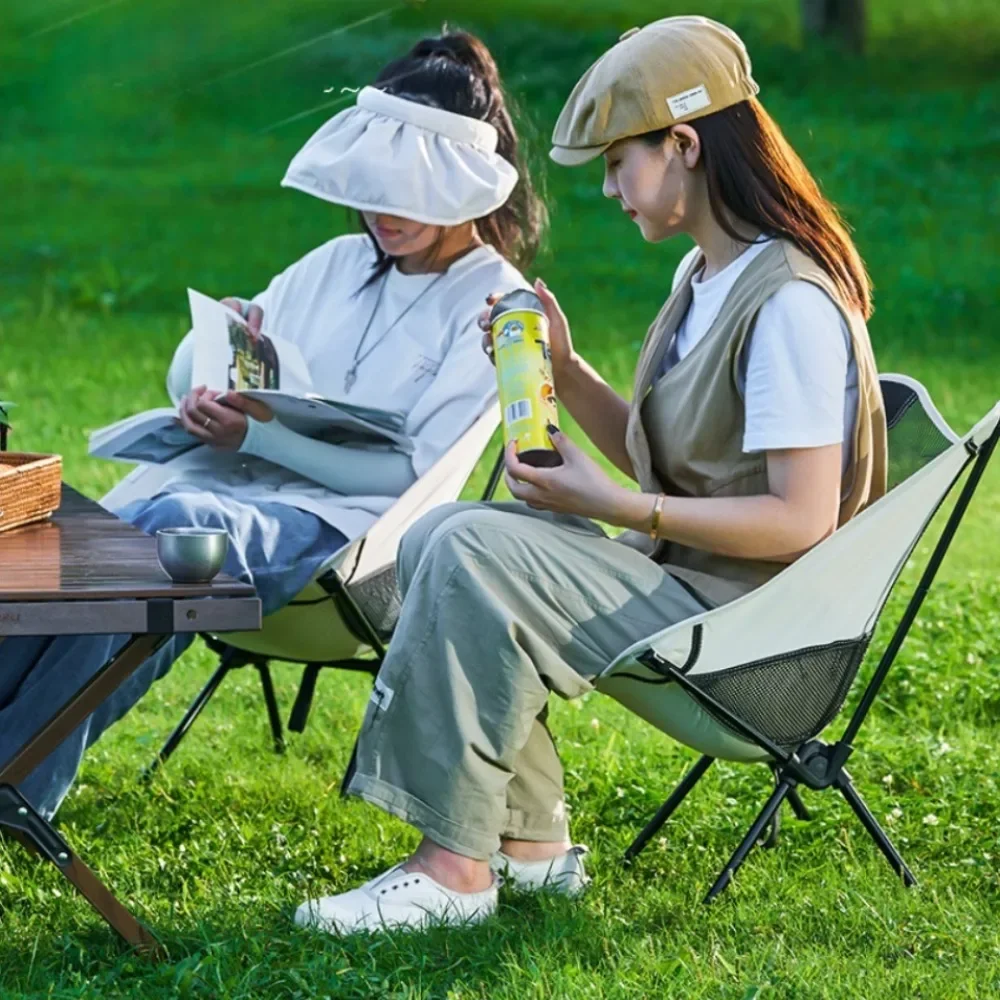 Portable Camping Moon Chair Outdoor Detachable Camping Seat Ultralight Folding Beach Fishing Chairs Practical Small Picnic Chair 2