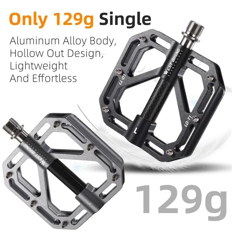 WEST BIKING pédales de vélo 3 roulements antidérapants vtt route en alliage d'aluminium pédales plates de cyclisme accessoires de vélo pédales Bicicletas  18