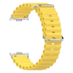 Ocean Strap Replacement Bracelet - Metal and Silicone Band Accessories for Mi Band 8 Pro (03-Yellow)