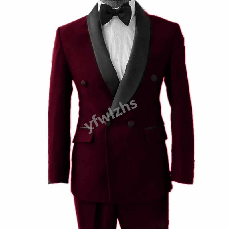 

Classic Shawl Lapel Wedding Tuxedos Mens Suit Two Pieces Formal Business MensJacket Blazer ( Jacket+Pants+Tie) D259