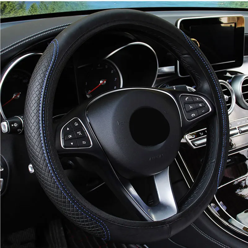 

Car Steering Wheel Cover Anti Slip Breathable Steering Wheel Protector Auto Styling Accessories for 37-39cm Steering Wheel