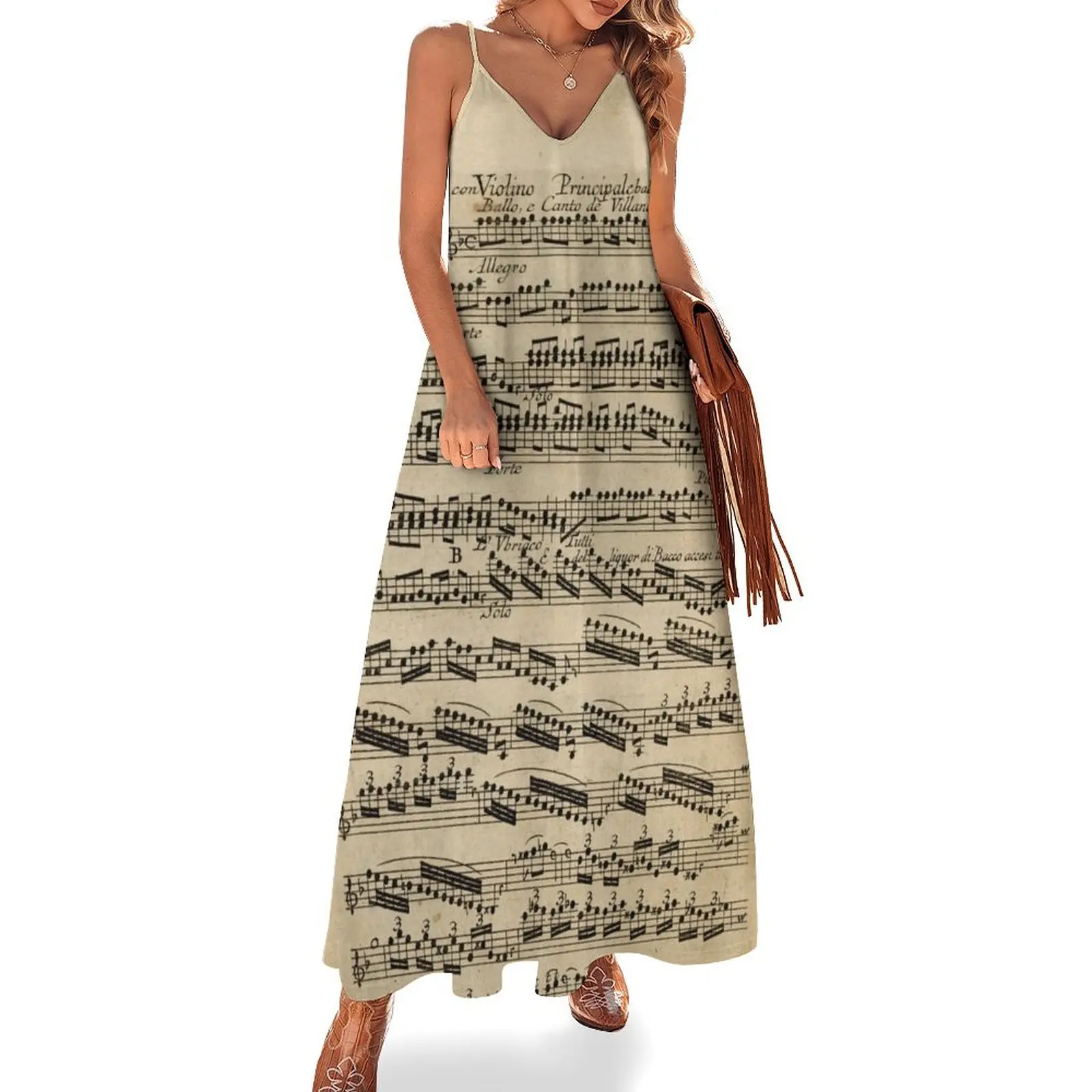 

Vivaldi Autumn The four Seasons Original handwritten score (3 of 4) Sleeveless Dress Elegant gown wedding guest dress 2024