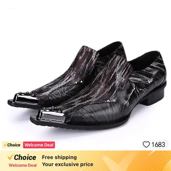 Ytalian Style Luxury Men Shoes Genuine Leather Pointed Toe Men Dress Shoes Business Style Men Brand Oxfords Shoes 1