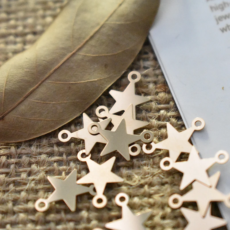 14K Gold Filled or Sterling Silver Flat Star Charm Pendant 8mm 14mm VermeilSupplies Wholesale Charm DIY Jewelry Making, Sterling Silver / 14mm