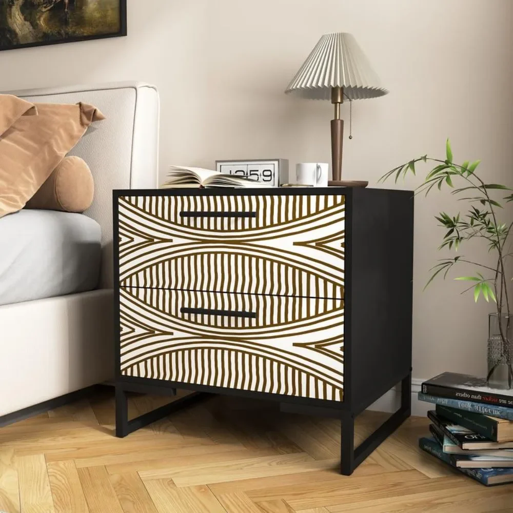 

NightStand with Large Storage Space,Color Painted End Side Table Modern Bedside Table with 2 Drawers, Night Stand