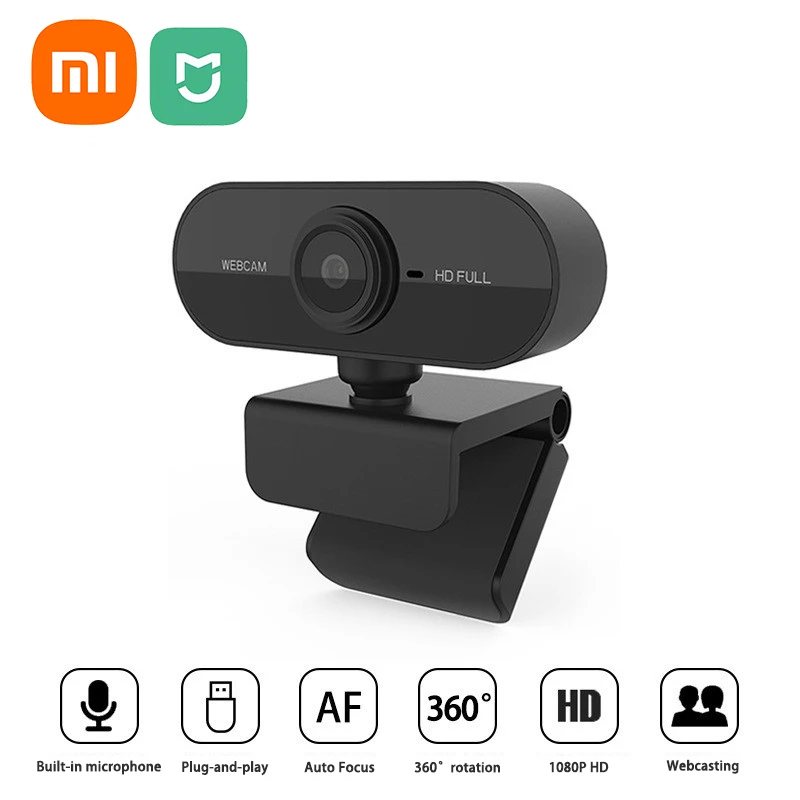 Xiaomi Mijia Computer Camara Webcam Drive-Free Built-In Office Live Video Recording 1080P HD Comeswith Microphone  USB Freedrive веб камера genius qcam 6000   full hd 1080p universal clip 360 degree swivel usb built in microphone rotation 360 degree tilt 90 degree