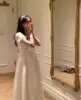 Women prom dresses Hanbok Korea Garden Evening Dresses White Short Sleeves Formal Ankle Length Prom Gown Party Bride