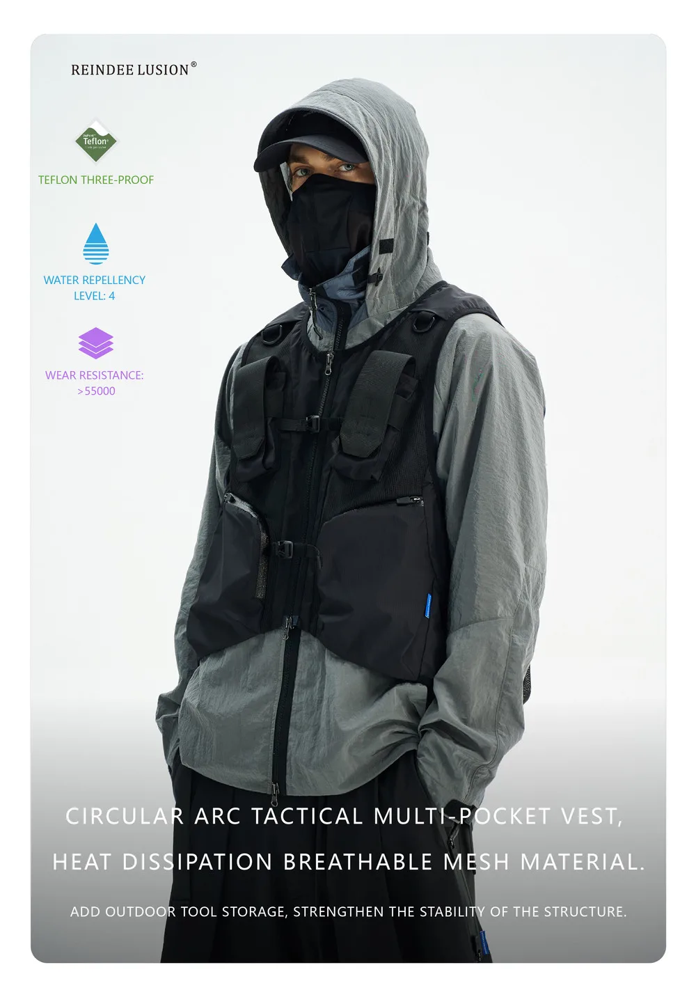 Reindee Lusion 24ss 0219 Functional  pocket lightweight vest multi-pocket edc carrier techwear accessories