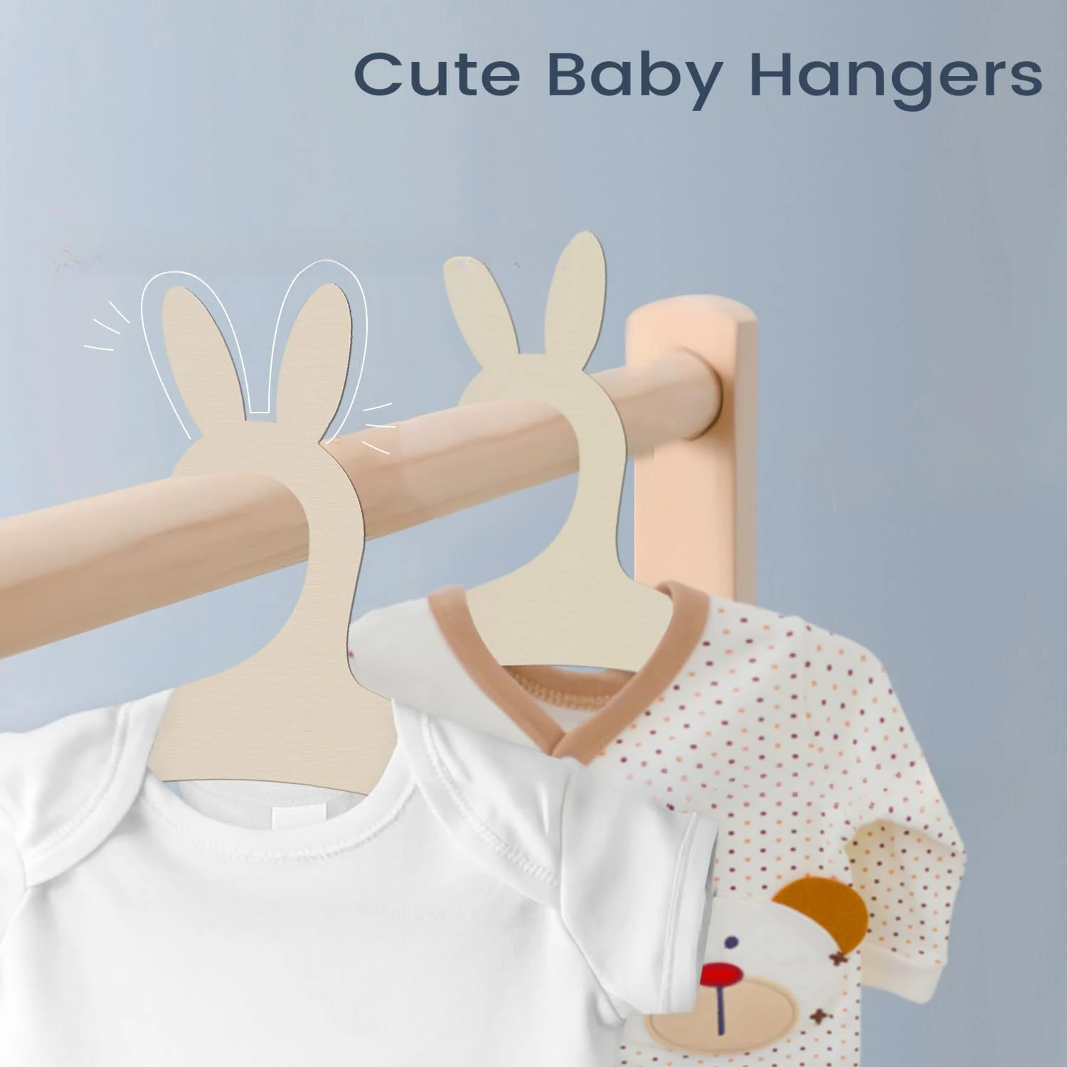 Baby Creative Hanger Rack Baby Wooden Clothes Hanger Home Baby Room Nursery Decor for Kids Present