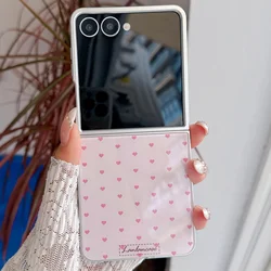 Luxury Heart Design Glass Phone Case - Premium Protection for Samsung Z Flip 5 (Heart)