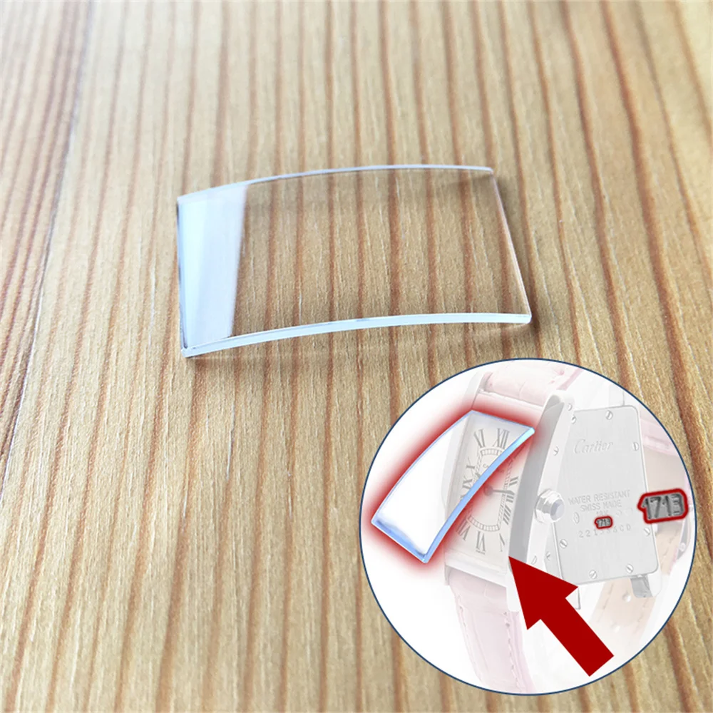 Vetro Di Cristallo Zaffiro Ad Arco Adatto Per Orologio Cartier Tank Americaine