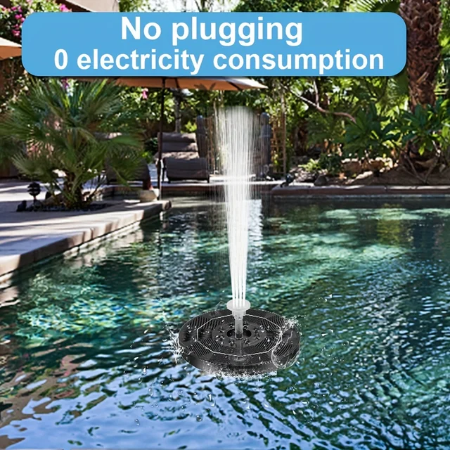 3W Napenergia -Madárfürdő Szökőkút Szivattyúk Kertekhez Tavak Úszómedencék Led -Es Lámpákkal, Tároló Akkumulátorok Permetezés Éjjel - Image 2