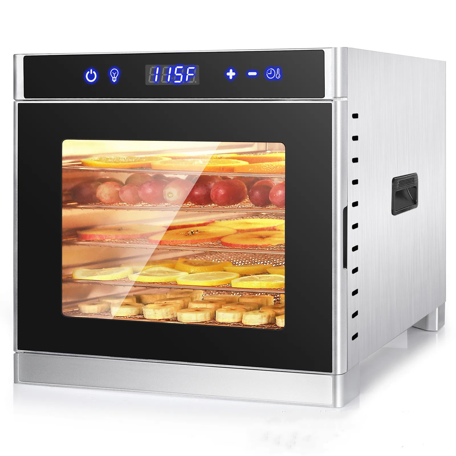 6-layer Stainless Steel Food Dehydrator Machine Adjustable Timer/Temperature, Quiet & Energy Saving & Energy Saving For Meat