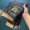 Black Gray Autumn Jeans Men 2024 New Trendy Men's Clothing Fashionable Embroidered Stretch Skinny High-End Casual Pants 1