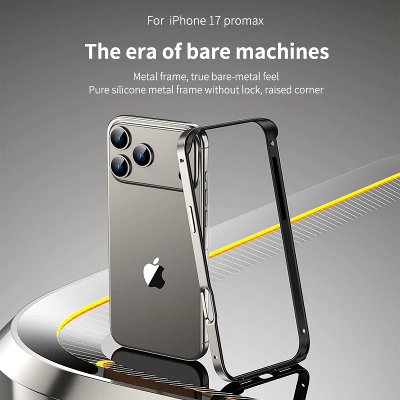 Premium Aluminum Metal Frame Shockproof Phone Case with Silicone Bumper