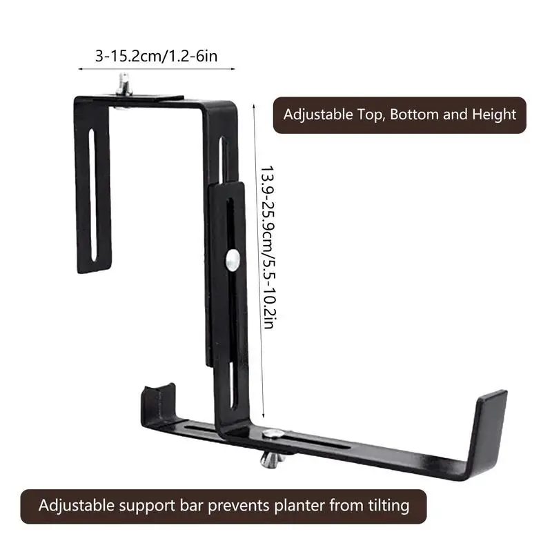 Staffe Per Fioriere Da Balcone - 2 Pezzi Regolabili - Per Recinzioni E Finestre - Resistente - Foto 7