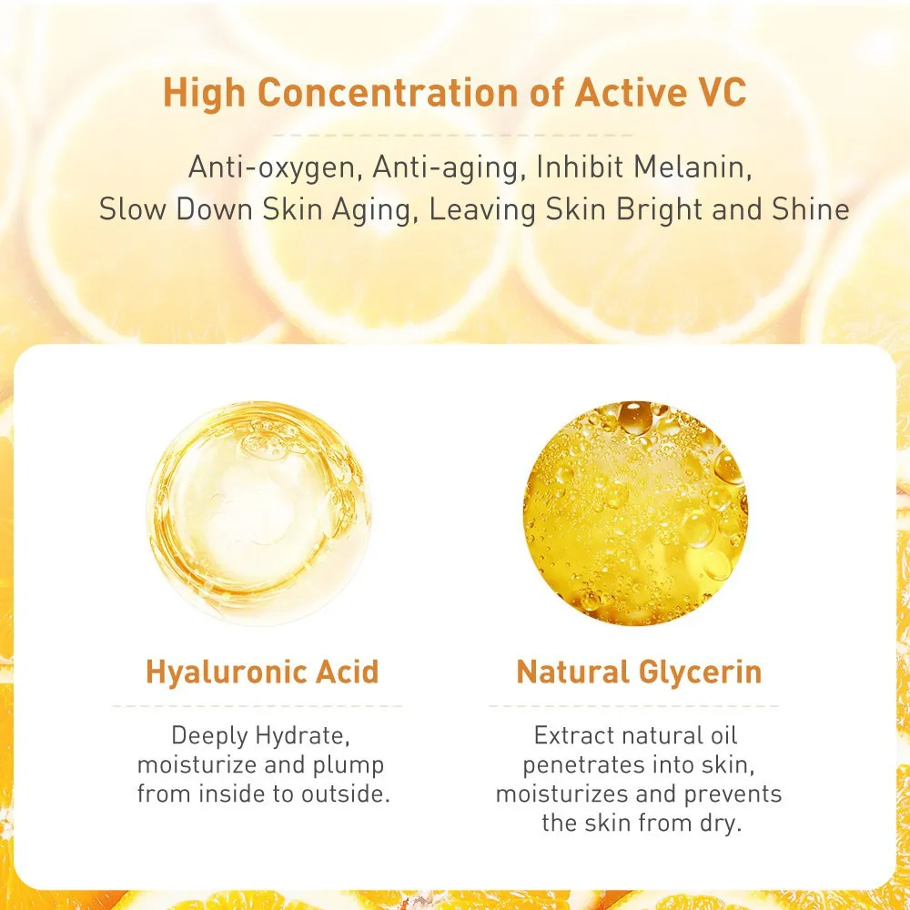 LANBENA Vitamin C Facial Essence Whitening Brightening Complexion Antioxidant Soothing Fine Lines And Firming Skin Care 17ml