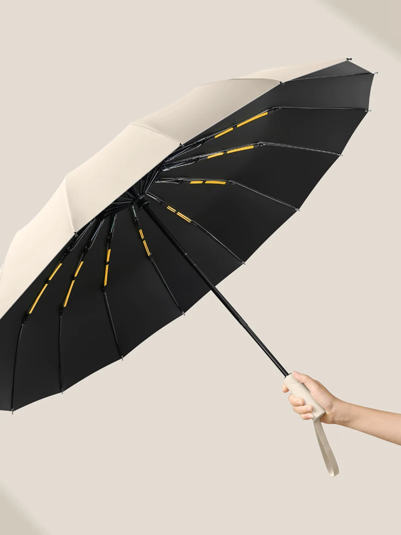 Description Picture 6 of item16K Double Bones Large UV Umbrella Men Womens Windproof Compact Umbrellas Automatic Fold Luxury Strong Sun Rain Umbrellas