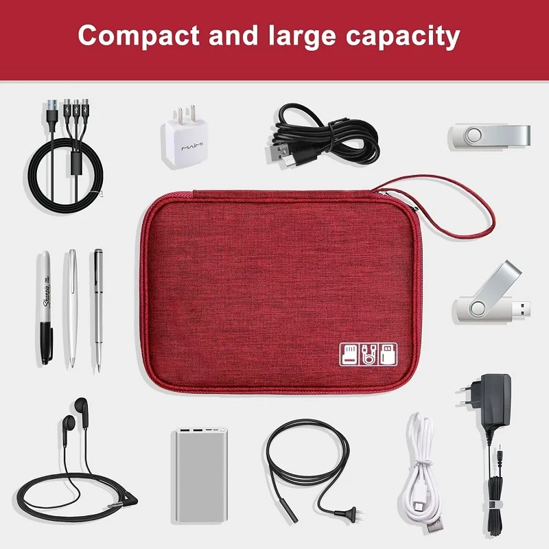Electronics Organizer Bag Travel Waterproof Carrying Pouch Bag Universal Cable Organizer Electronics Storage Bag Accessories - 2