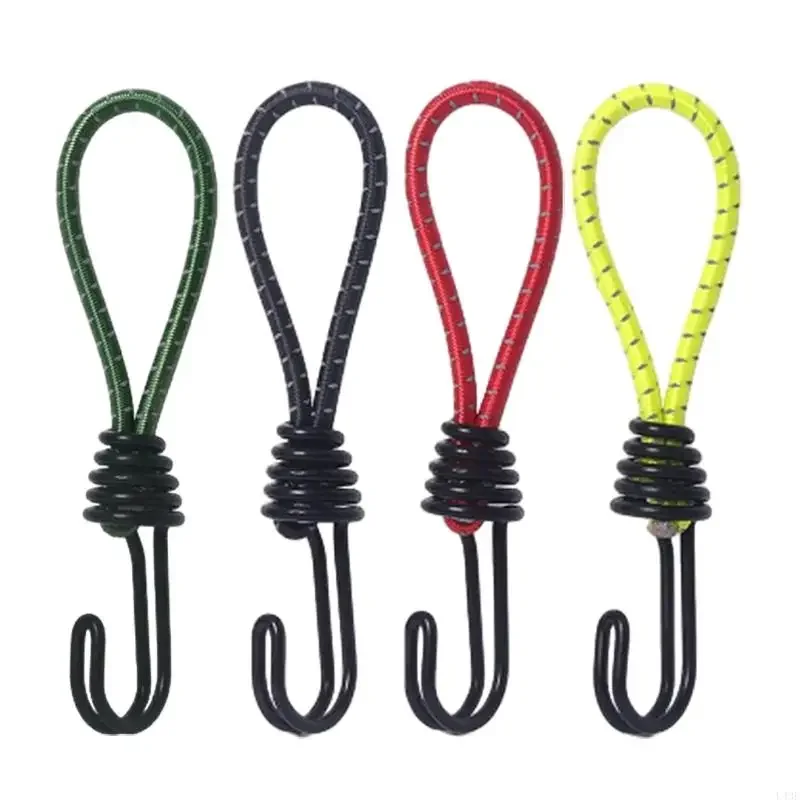 Bungee Cords with Hooks, Metal Shock Cord Hook Tent Elastic Rope Stretch Strap