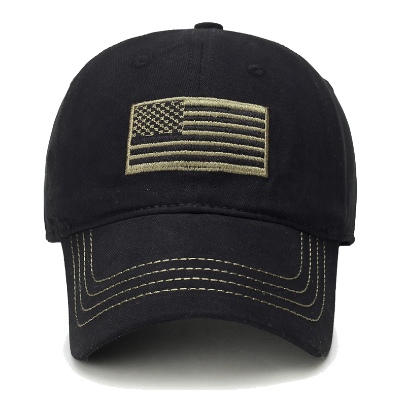 New Fashion Classic Unisex American Flag Embroidered Pattern Cotton Adjustable Baseball Cap 2