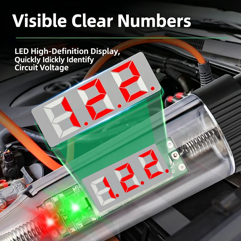 【DM】Penna Tester Digitale Diagnostica per Auto 3V-120V con Display e Copertura, Tester di Tensione per Circuiti Auto, Penna Elettrica per Misurazioni - Image 5