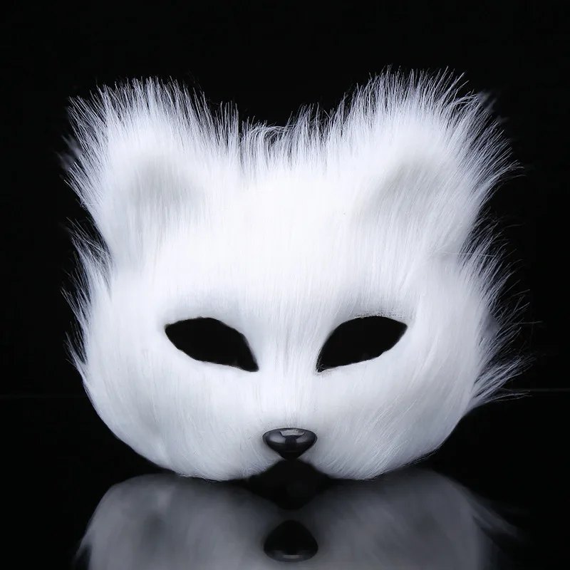 Costume party set simulated fox animal mask gloves plush fox tail hand tail costume props accessories children adult toys