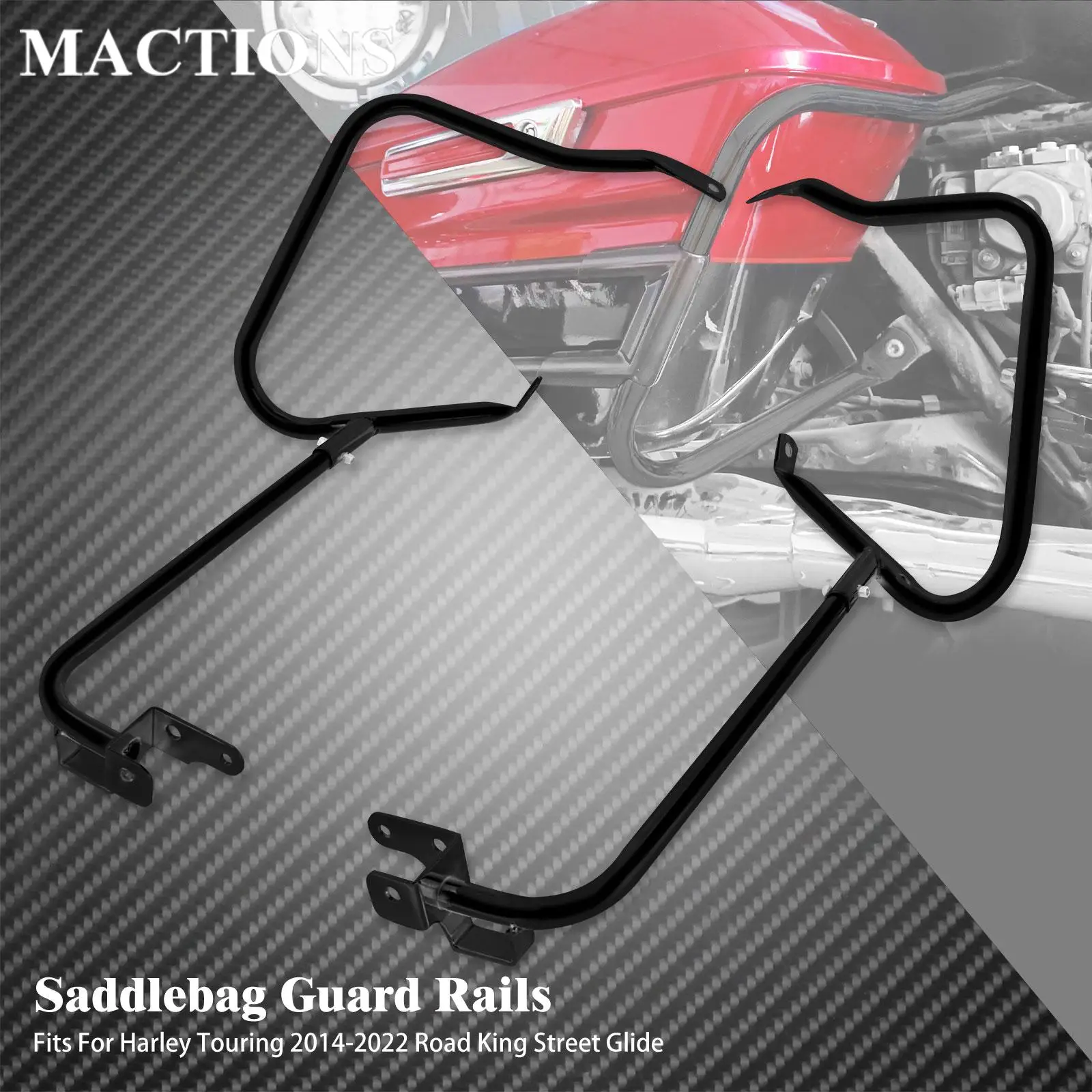Soporte De Alforjas Rigidas Twin Rail Para Harley Road King 97-08