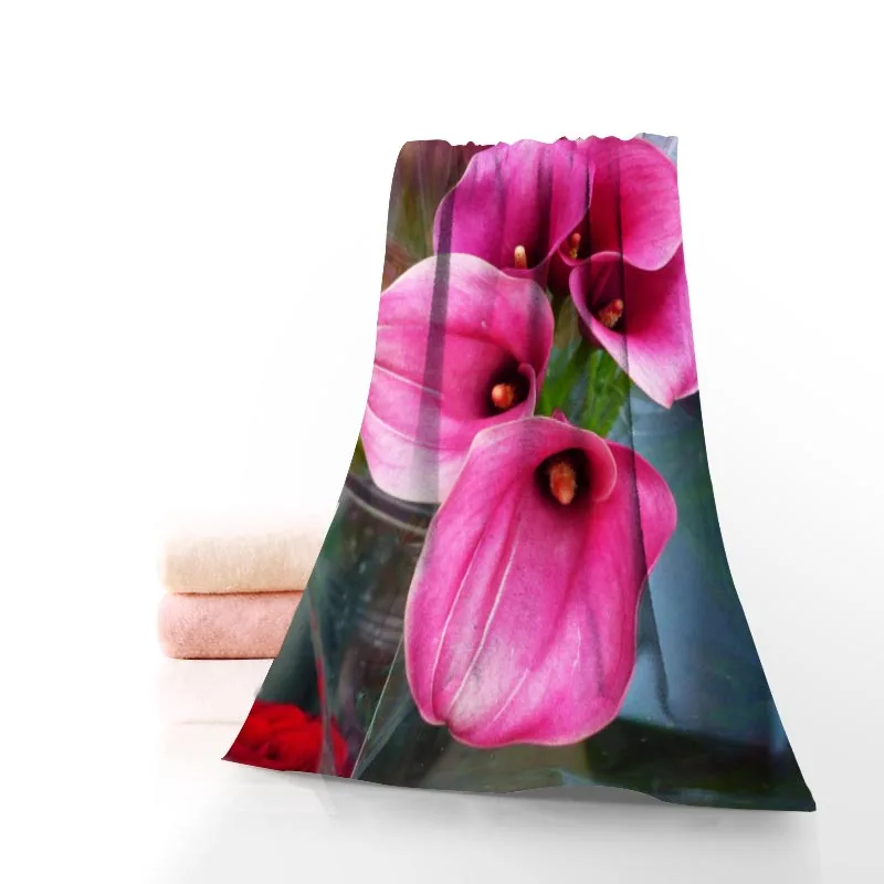 Flowers Calla Lily Towels Microfiber Bath Towels Travel,Beach,Face Towel Creative Towel Size 35X75cm,70X140cm