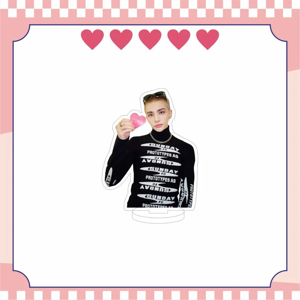 Korean Idol Felix Hyunjin Valentine's Day New Acrylic Double-sided Standing Tabletop Ornament Seungmin Han Changbin Lee Know 2