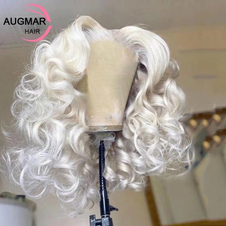 Platinum Blonde 360 Lace Frontal Wig Colored Short Curly Lace Front Human  Hair Wigs Glueless 13x4 Hd Bob Straight Lace Front Wig - Lace Wigs -  AliExpress