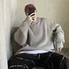 Loose Men's Pullover Knitwear Solid Color round Neck Winter Base Layer Hong Kong Style Casual Crew Neck Sweater Autumn Winter