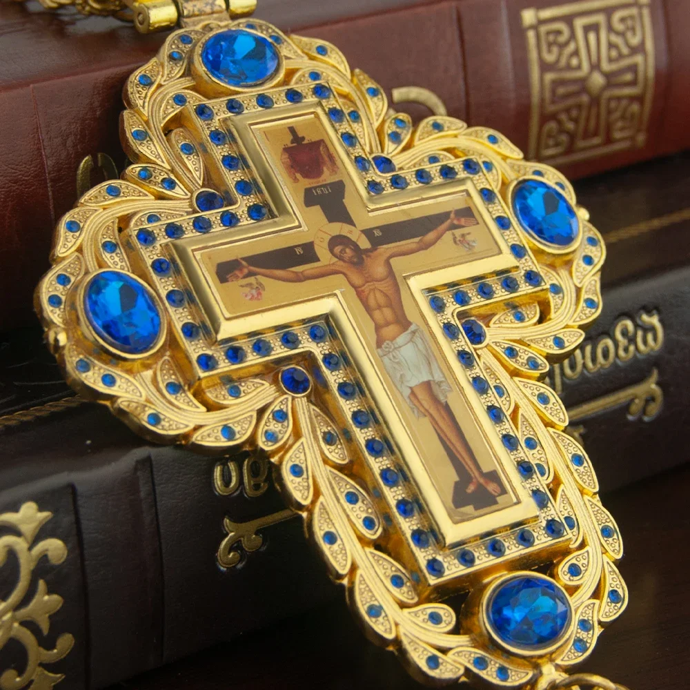 Religious ritual accessories Greek Orthodox Church hollowing process bishop's pectoral cross necklace for priest ordination