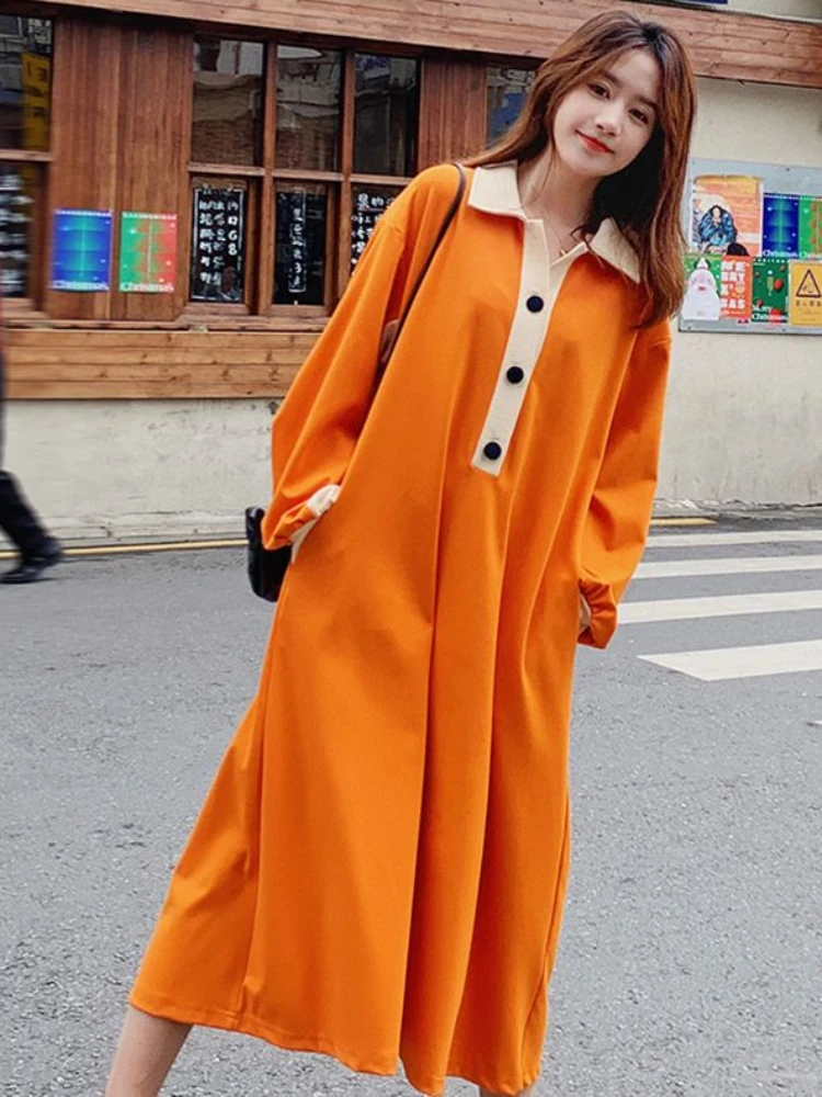 

2023 Autumn and Winter Fashion New Women's Elegant Dress Warm and Thickened Large Size Long Sweater Lapel Half Open Long Dress