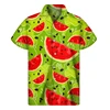 3d Printed Tropical Watermelon Graphic Hawaiian Shirts for me Summer Short Sleeves Button up Shirts Men Clothes Lapel Blouse 6