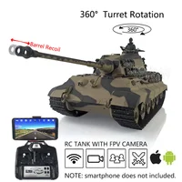 Henglong 1/16 7.0 King Tiger RTR RC Tank 3888A FPV 360 Turret Rotation Barrel Recoil Smoke Effect BBs Airsoft TH19738-SMT7 1