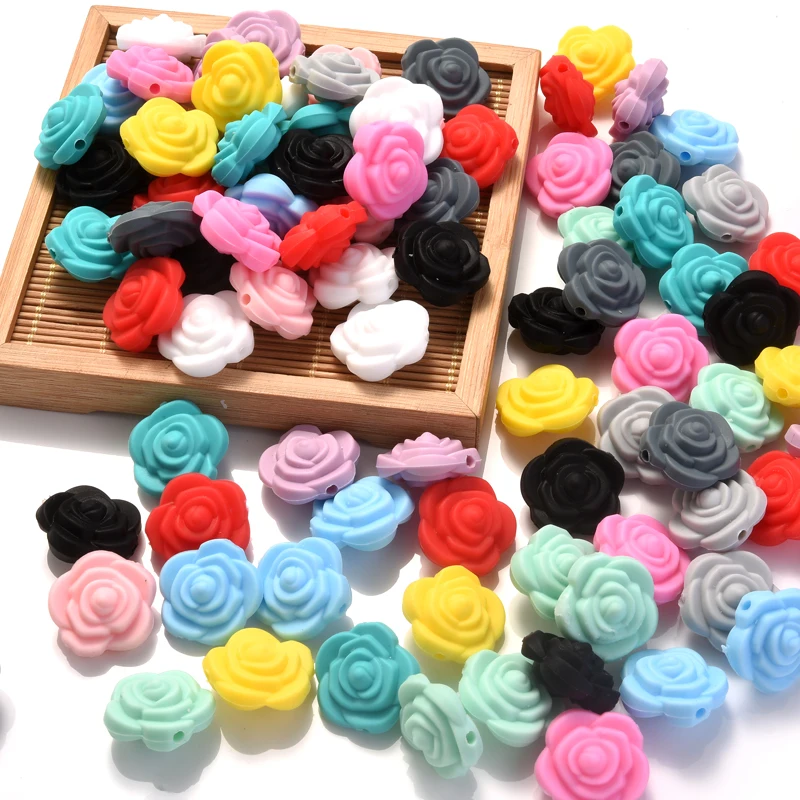 10Pcs Silicone Beads Leaf Flower Bow Food Shape Food Grade Teether Bead DIY Pacifier Chain Necklace Accessories Infant Care 4
