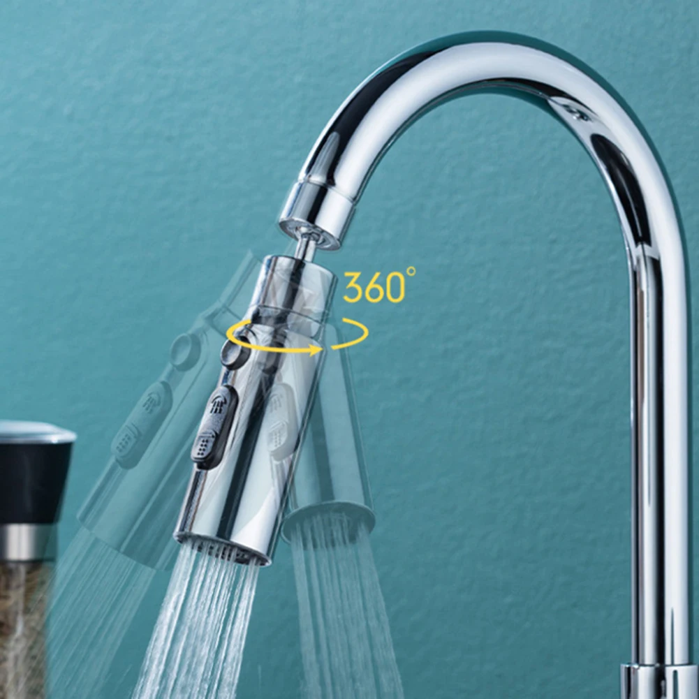 New Faucet Extender 360° Universal Rotation Extension Splash Proof Aerator 3 Modes Kitchen Sink Accessory Water Tap Nozzle 3